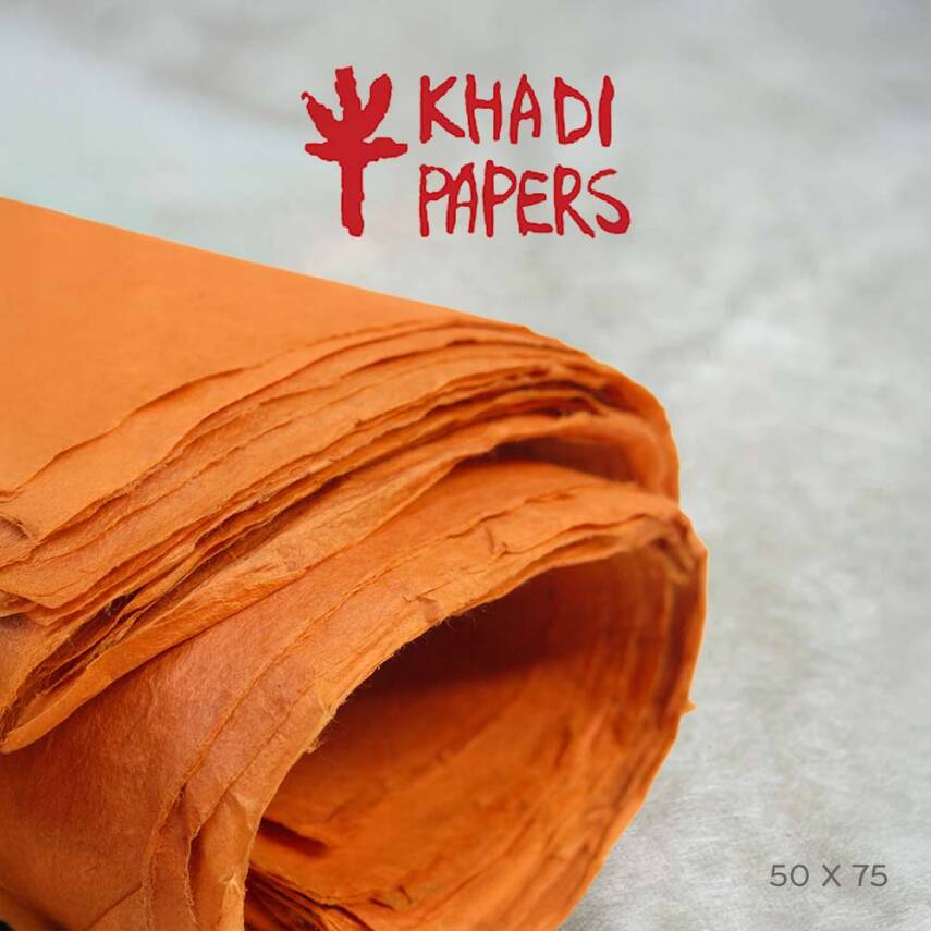 Khadi Nepal Lokta Kağıdı Mercan 30 gsm 50x75 cm - 1
