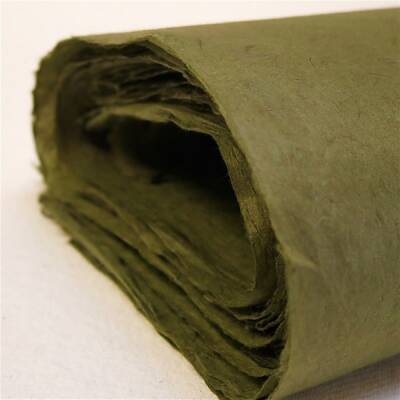 Khadi Nepal Lokta Kağıdı Zeytin Yeşili 30 gsm 50x75 cm - 1