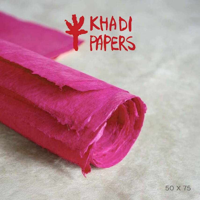 Khadi Nepal Lokta Paper Fuchsia 30 gsm 50x75 cm - 1