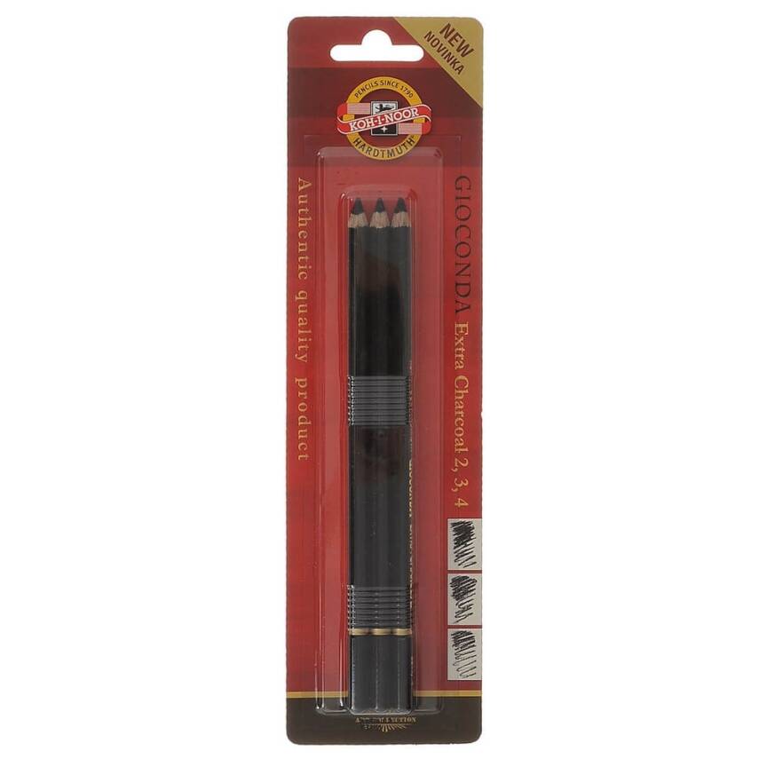 Koh-i Noor Black Charcoal Pencils 8811 3Pcs - 1