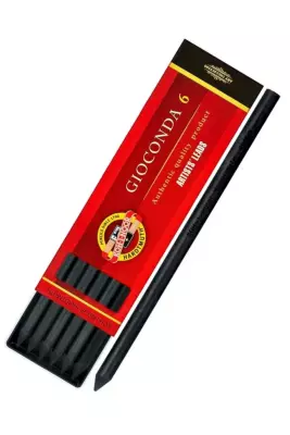 Koh-i-Noor Hardtmuth Portmin Kalem Yedek Ucu 5,6 mm Artificial Charcoal 5,6 8673-1 6'lı