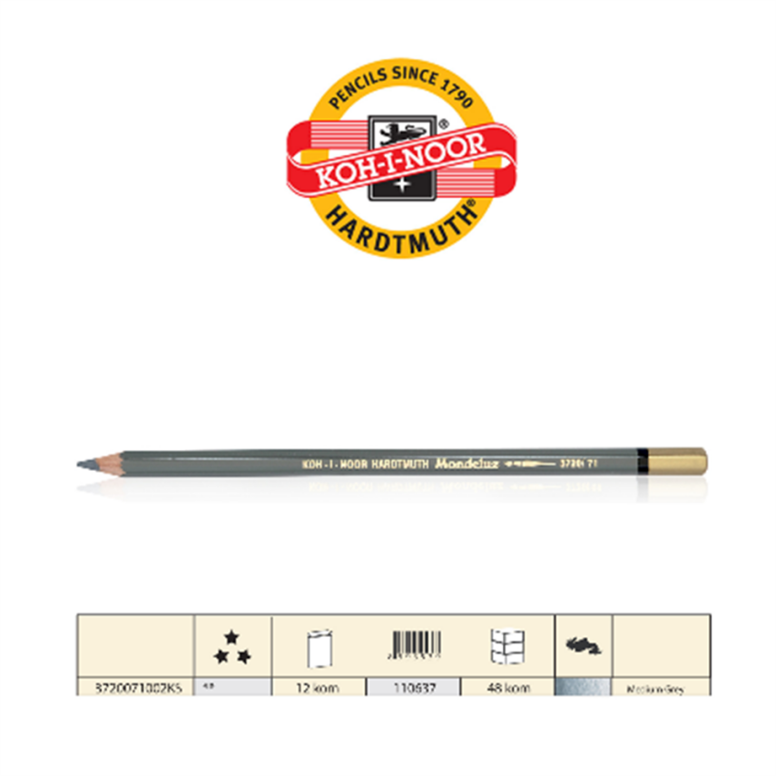 Koh-i-Noor Mondeluz Aquarell Kalem Medium Grey - 1