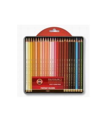 Koh-i-Noor Mondeluz Aquarell Watercolor Pencil Set of 24 Portrait 3724 - 1