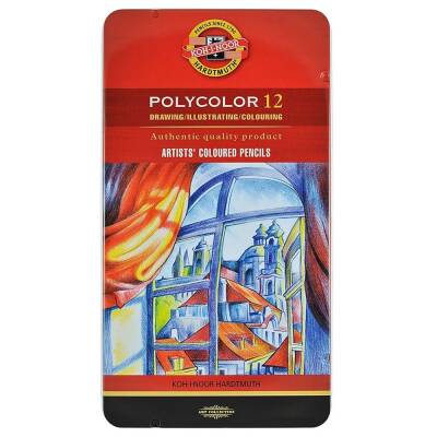 Koh-i Noor Polycolor Dry Color Set Tin Box of 123822 - 4