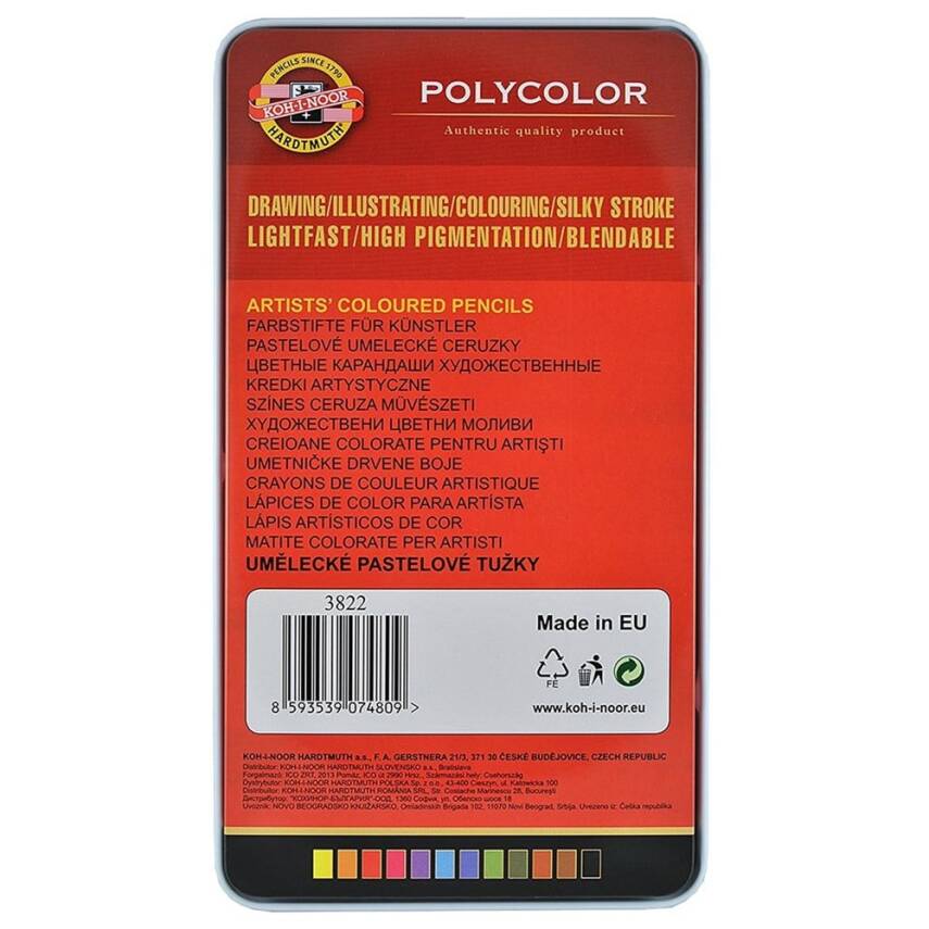 Koh-i Noor Polycolor Kuru Boya Seti Teneke Kutu 12'li3822 - 2