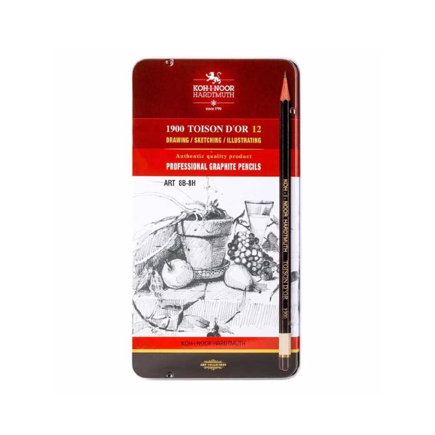 Koh-i Noor Profesyonel Dereceli Kalem Seti Naturel 8B-8H Metal Kutu - 1