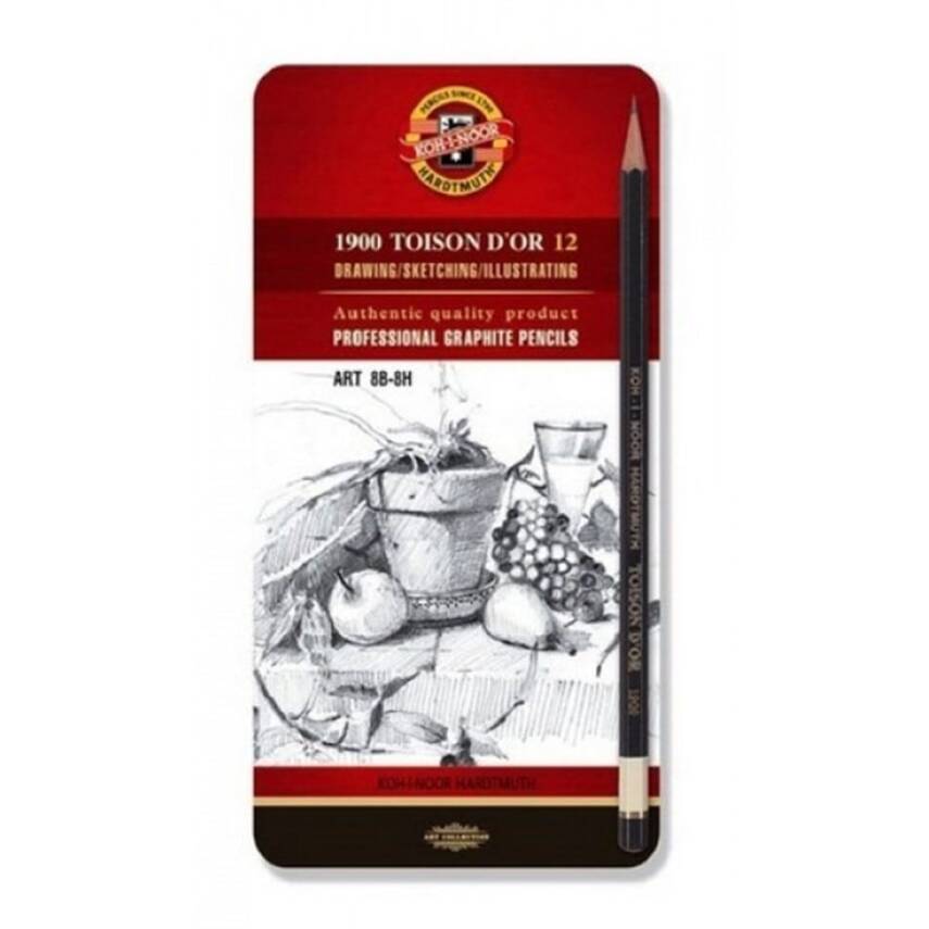 Koh-i Noor Profesyonel Dereceli Kalem Seti Naturel 8B-8H Metal Kutu - 1