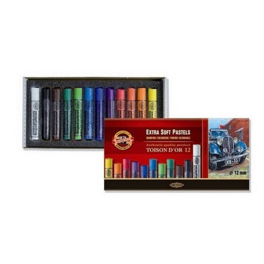 Koh-i Noor Toison D'Or Extra Soft Pastel Boya Kalın 12 Renk - 1