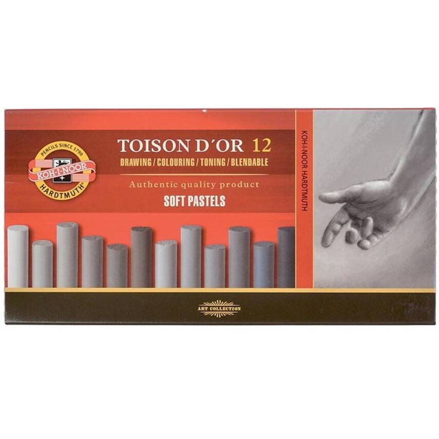 Koh-i Noor Toıson D'or Kahverengi ton Soft Pastel Seti 12'li 8522 - 1