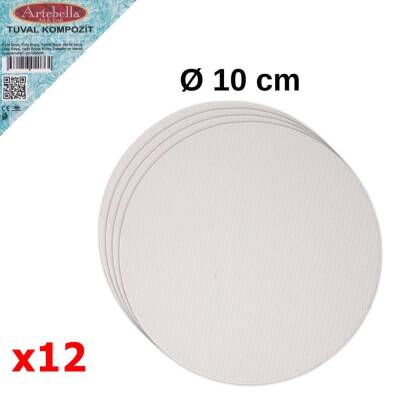 Kompozit Pres Tuval Yuvarlak 10x10 cm 12'li Set