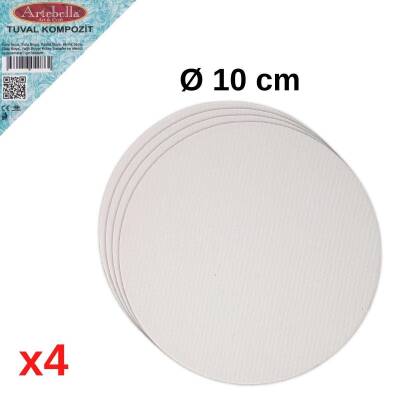 Kompozit Pres Tuval Yuvarlak 10x10 cm 4'lü Set