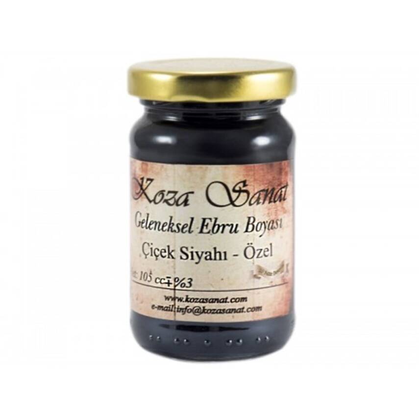 Koza Ezilmiş Ebru Boyası 105 ml Çiçek Siyah - 2