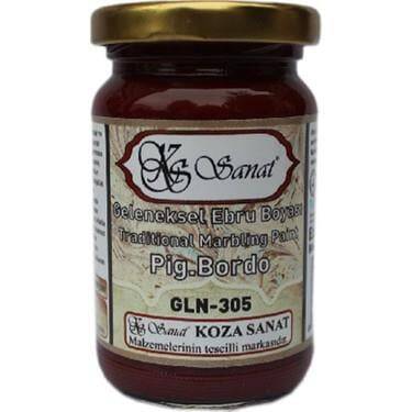 Koza Ezilmiş Ebru Boyası 105 ml Pigment Bordo - 1