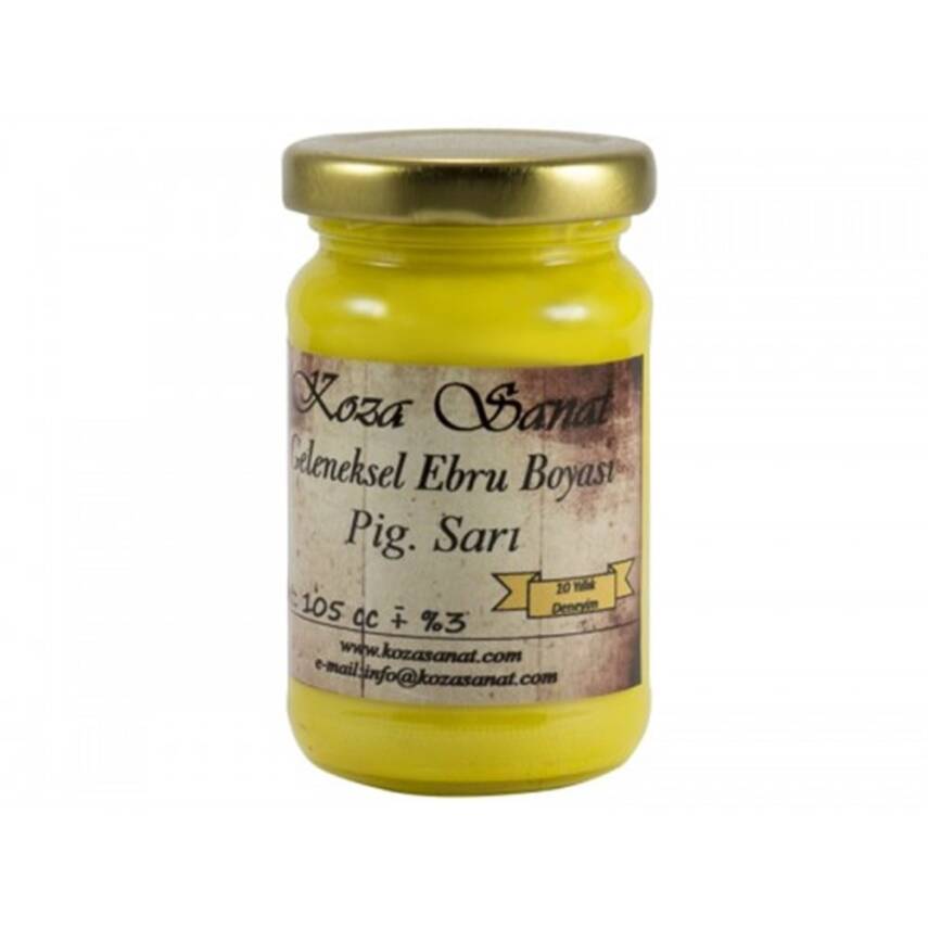 Koza Ezilmiş Ebru Boyası 105 ml Sarı - 1
