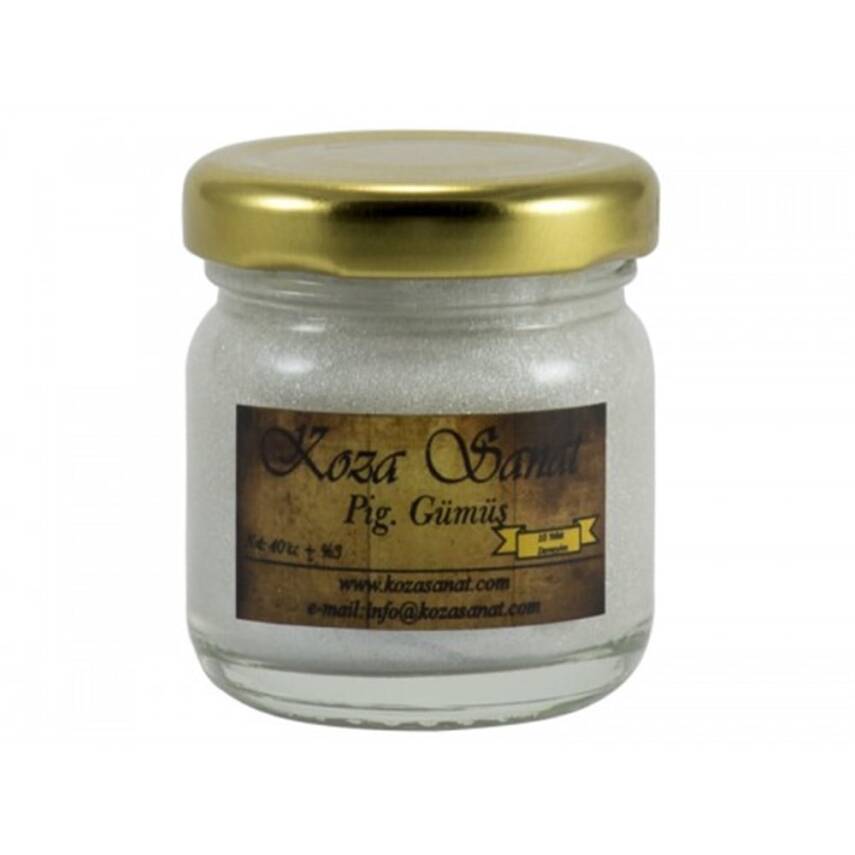 Koza Ezilmiş Ebru Boyası 40 ml Pigment Gümüş - 1
