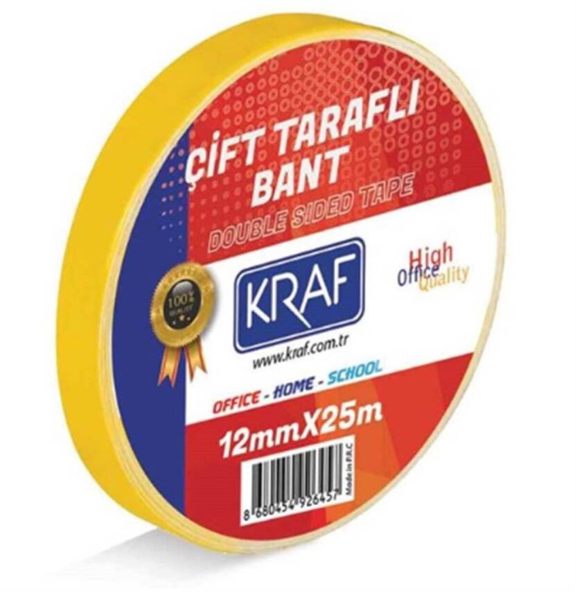 Kraf Çift Taraflı Bant 12Mmx25M - 1