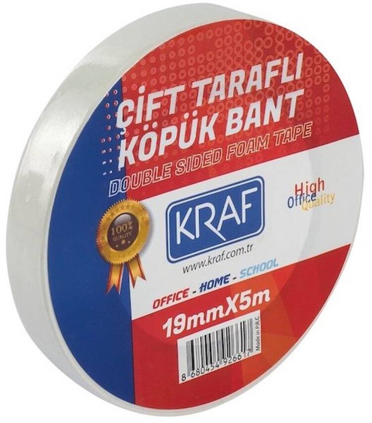 Kraf Double Sided Foam Tape 19mmx5m - 1