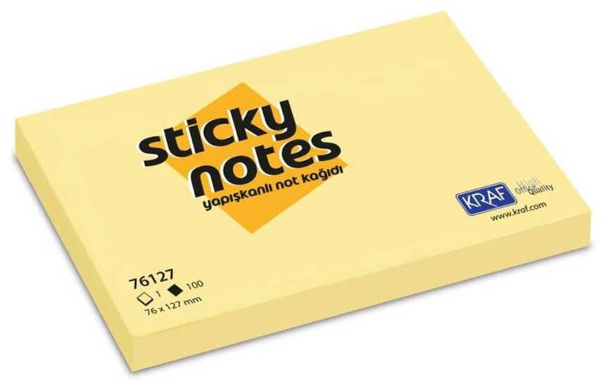 Kraft Sticky Note Paper 76X127 Yellow - 1