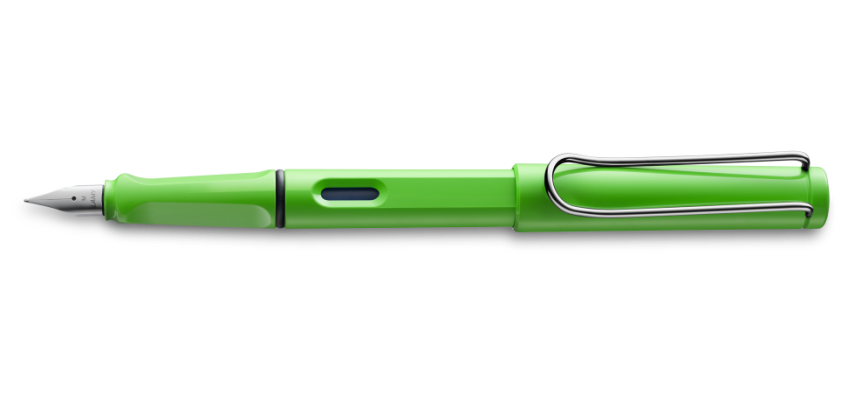 Lamy Safari Fountain Pen Metal Clip M Nib Green - 1