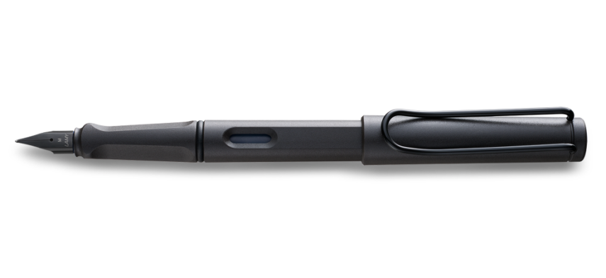 Lamy Safari Fountain Pen Metal Clip M Nib Matte Black - 1