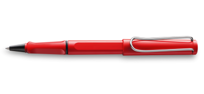 Lamy Safari Rollerball Pen Metal Clip Red