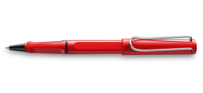 Lamy Safari Rollerball Pen Metal Clip Red - 1