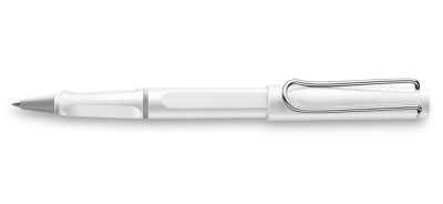 Lamy Safari Rollerball Pen Metal Clip White