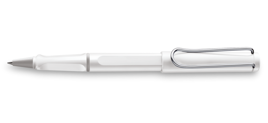 Lamy Safari Rollerball Pen Metal Clip White - 1