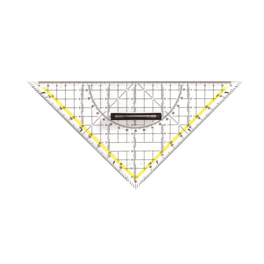 Leniar Plastic Geo-Square 25 cm with Removable Grip - 1