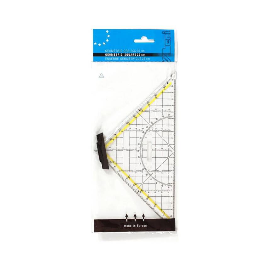 Leniar Plastic Geo-Square 25 cm with Removable Grip - 2