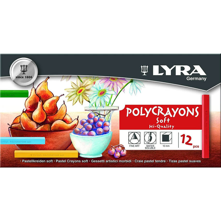 Lyra Polycrayons Soft - Toz Pastel 12 Renk - 3