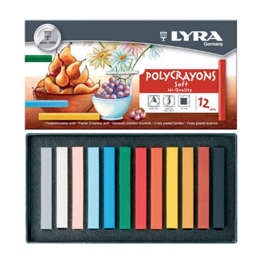 Lyra Polycrayons Soft - Toz Pastel 12 Renk - 1