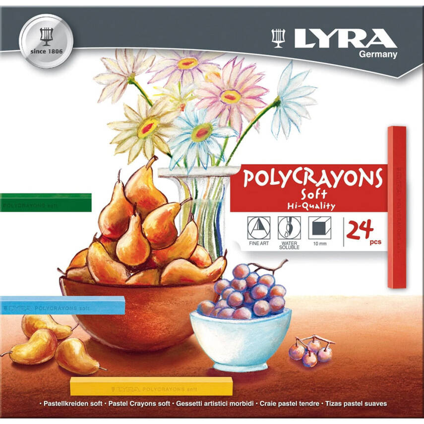 Lyra Polycrayons Soft - Toz Pastel 24 Renk - 3