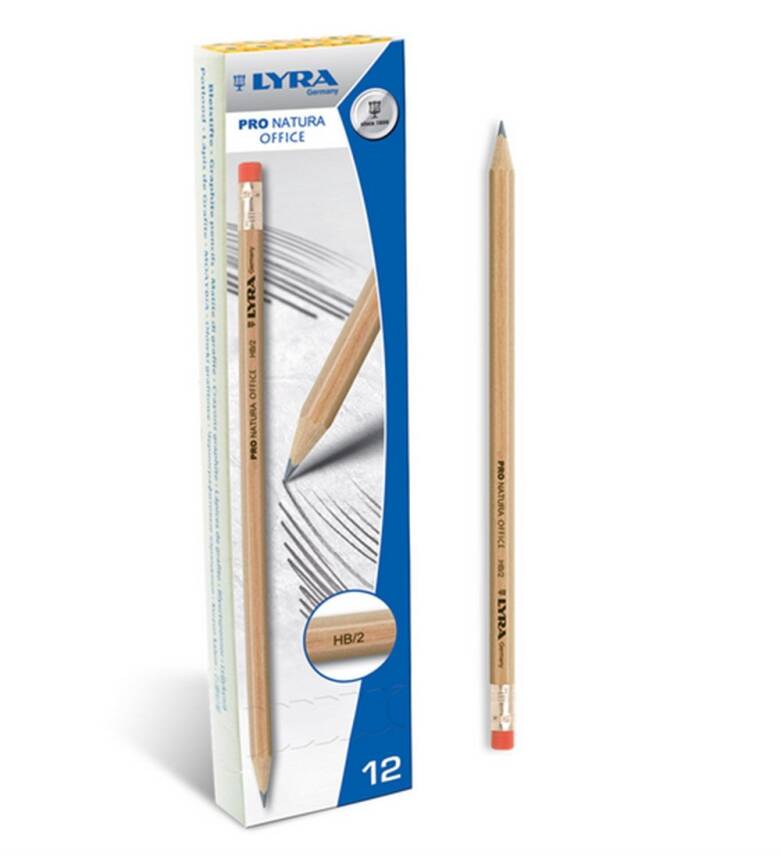 Lyra Pro Natura Office Compact Pen with Eraser HB/2 - 1