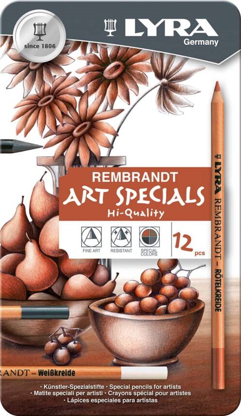 Lyra Rembrandt Art Specials Drawing Set 12 Piece Metal Box - 1