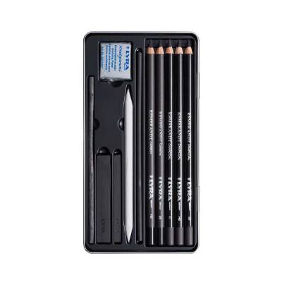 Lyra Rembrandt Charcoal Set Metal Box of 11 (1)