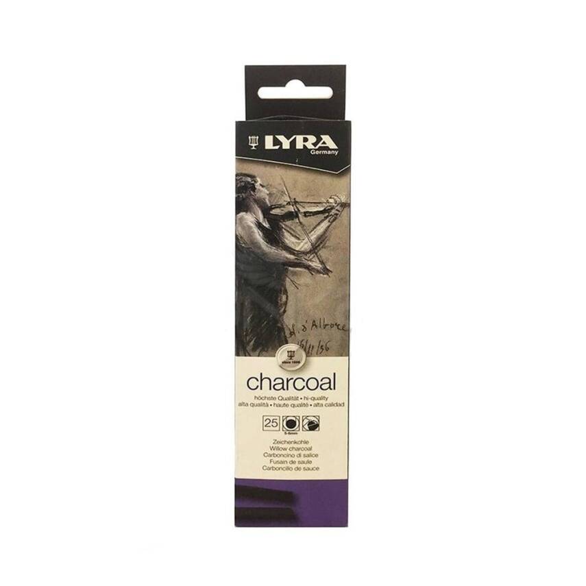 Lyra Willow Charcoal Natural Charcoal 5-6mm 25 Pieces 5550021 - 1