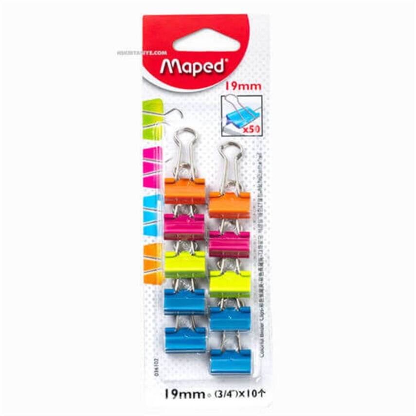 Maped Clamp Colored 19mm 10 Pieces - 1