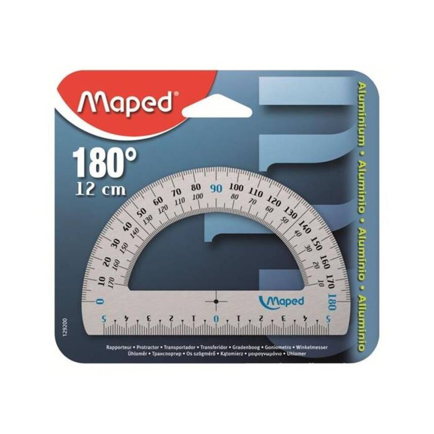 Maped Geometrik Açı Ölçer Alüminyum 12 cm 180° - 1