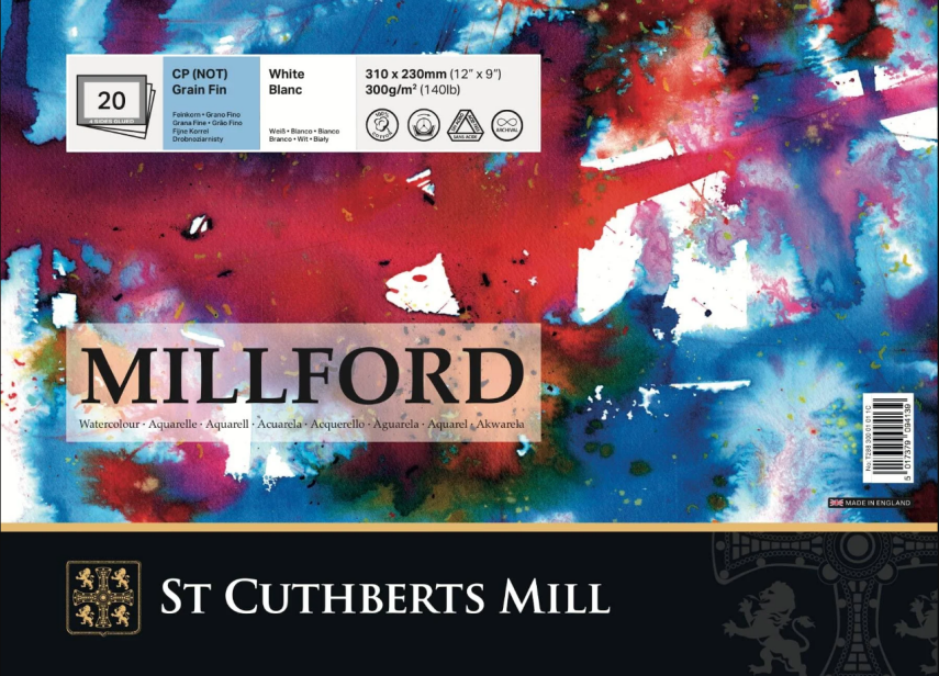 Millford Watercolour Notebook Cold Press 310 x 230mm 20 Pages - 1