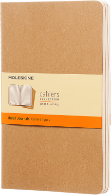 Moleskine Cahiers Journals Çizgili Defter 9x14 64 Sayfa  Kraft Brown 3'lü Set - 1