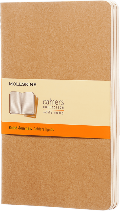 Moleskine Cahiers Journals Çizgili Defter 9x14 64 Sayfa  Kraft Brown 3'lü Set - 1