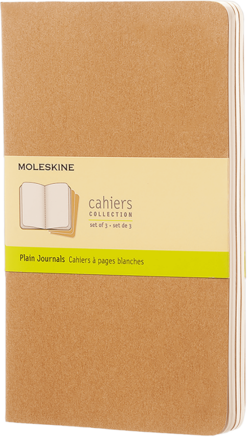 Moleskine Cahiers Journals Çizgisiz Defter 13x21 80 Sayfa Kraft Brown 3'lü Set - 1