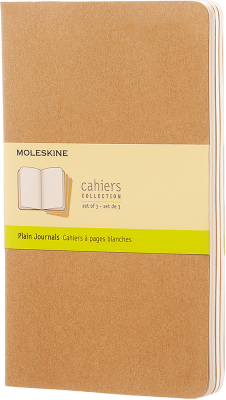 Moleskine Cahiers Journals Çizgisiz Defter 13x21 80 Sayfa Kraft Brown 3'lü Set