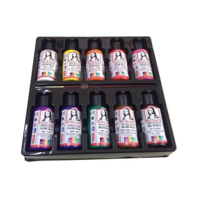 MonaLisa Acrylic 10 Colors x 40 ml + Brush Set - 2