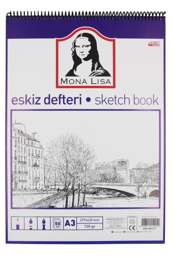 Monalisa Sketchbook A3 120 g 50 yp Wire - 1