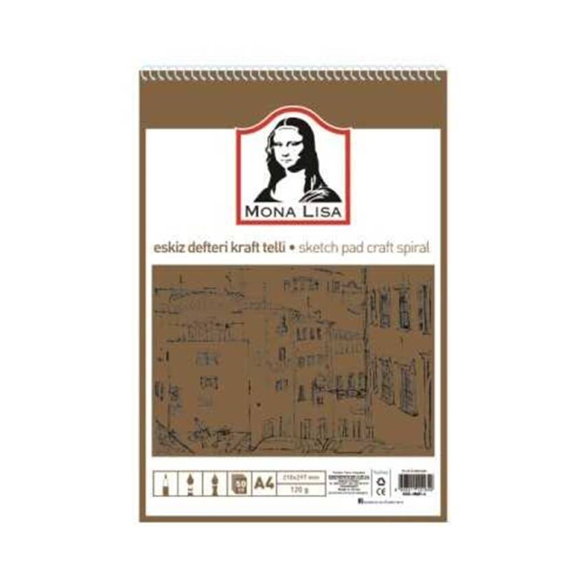 Monalisa Sketchbook A4 120 g 50 yp Kraft Wire - 1