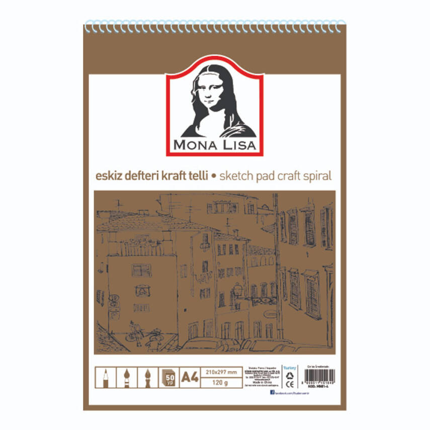 Monalisa Sketchbook A4 120 g 50 yp Kraft Wire - 1
