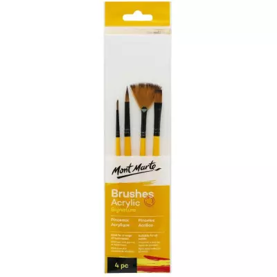 Mont Marte Gallery Series Acrylic Brush Set Signature 4-Piece