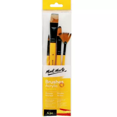 Mont Marte Gallery Series Acrylic Brush Set Signature 4-Piece